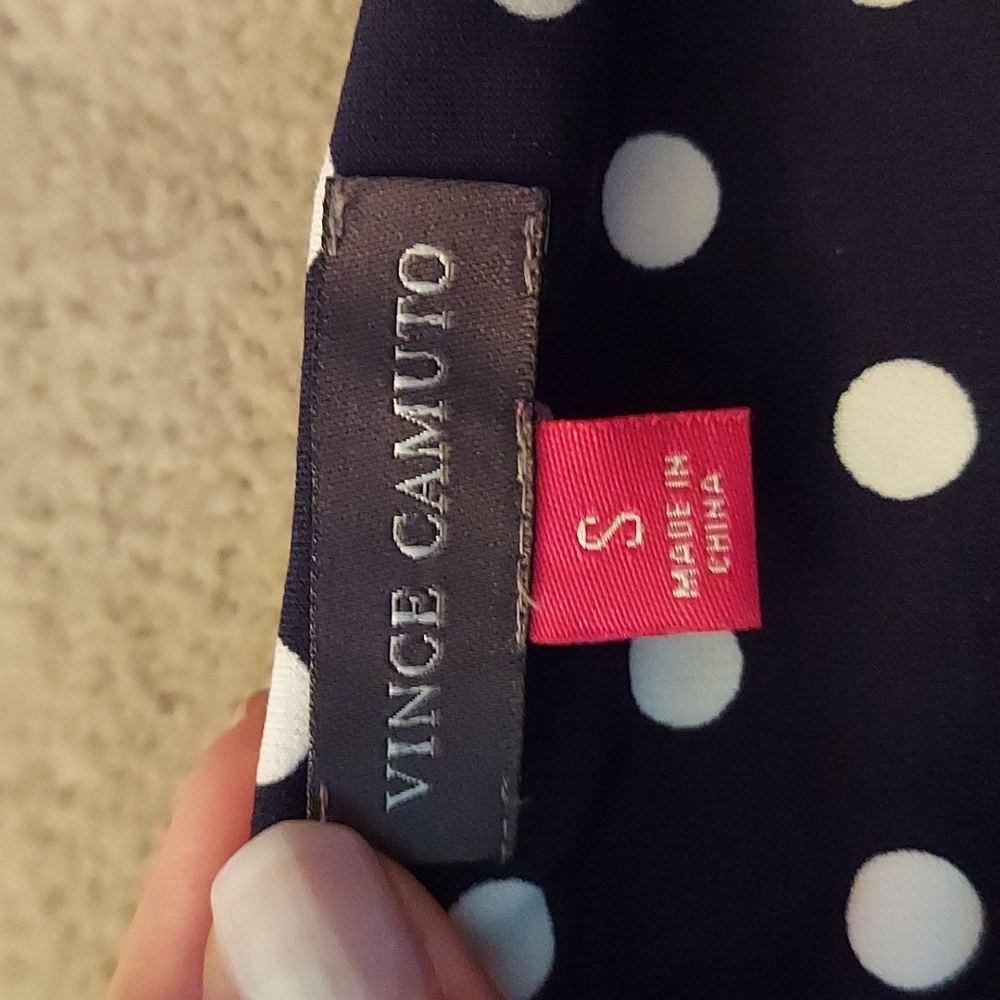 Vince Camuto NEW Polkadot Dress Navy Small - Picture 9 of 11